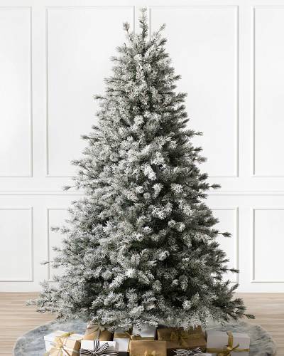 Frosted Sugar Pine Artificial Christmas Trees Balsam Hill Artificial Snow Covered Christmas Trees