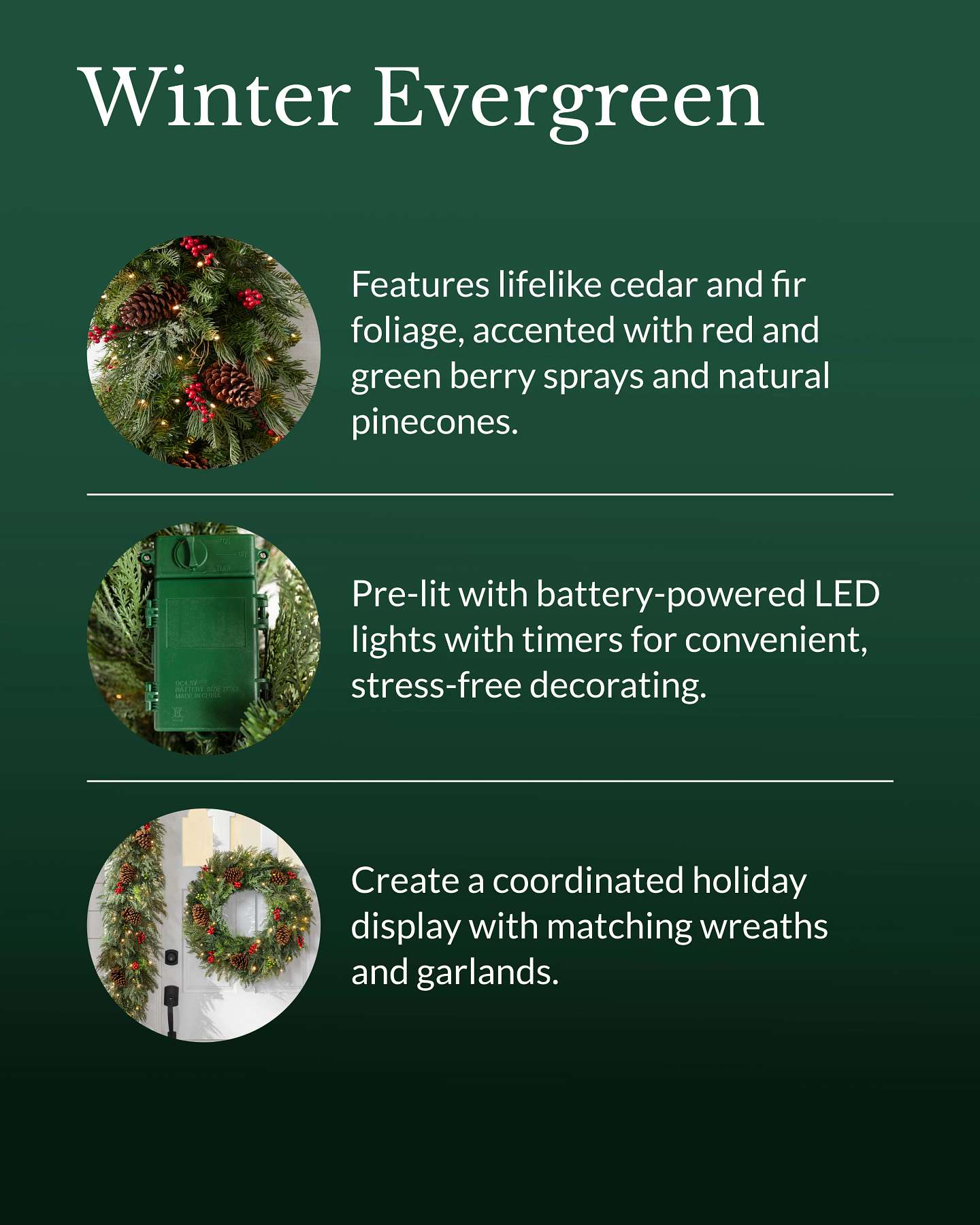 Outdoor Winter Evergreen Garland