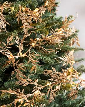Lit Glitter Leaf Garlands Lit Glitter Leaf Garlands