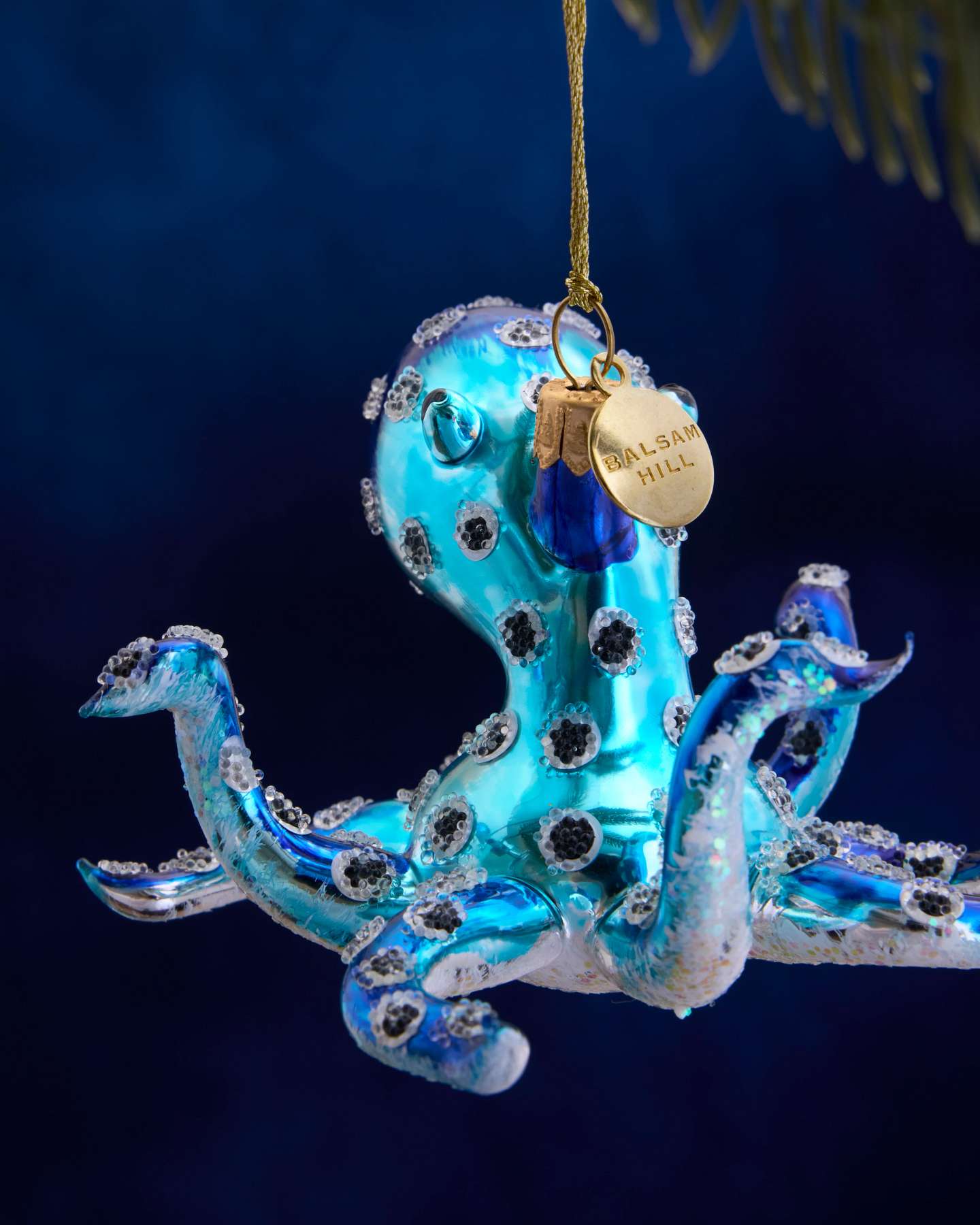Balsam Hill Studio Blue Octopus Ornament