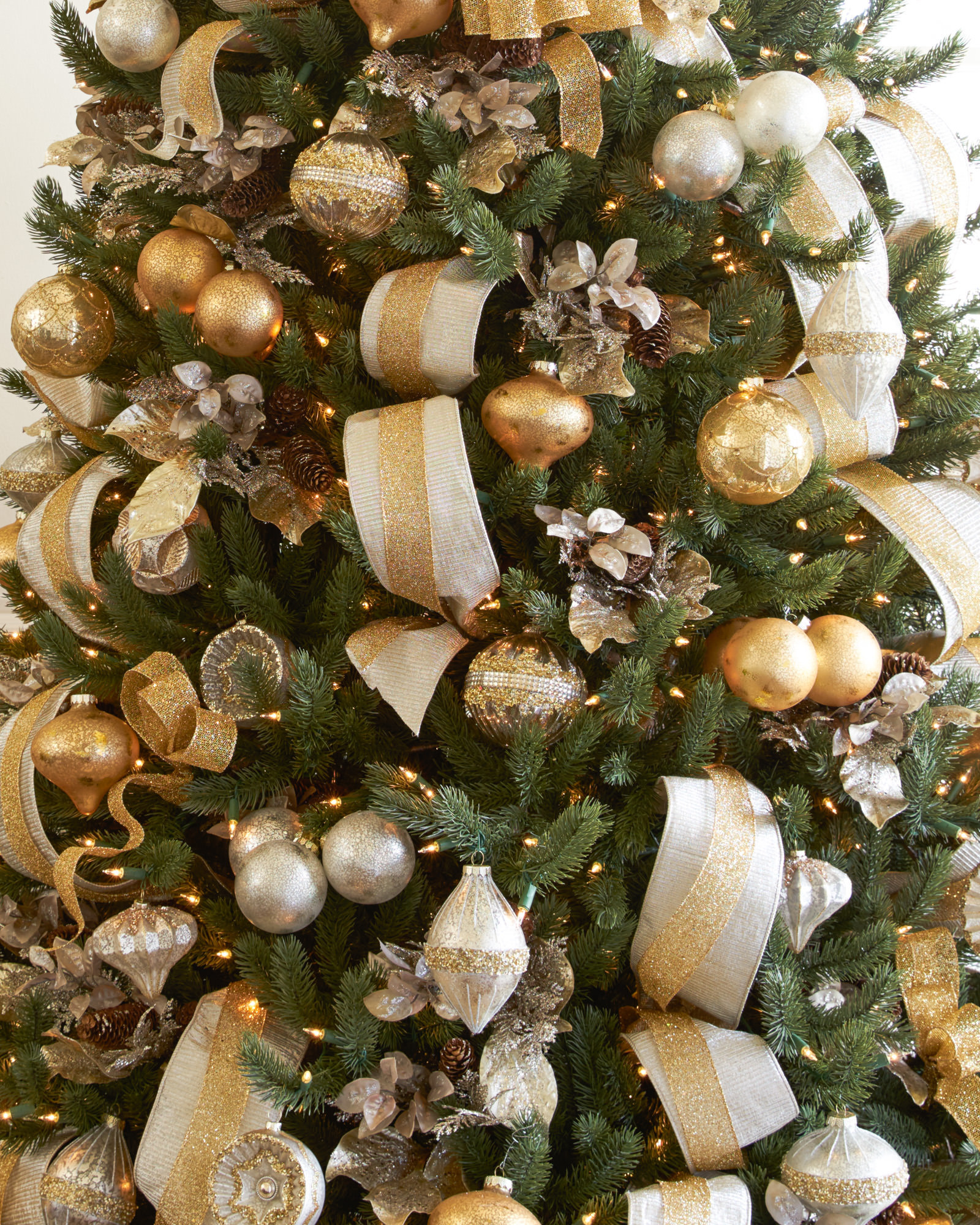 Silver and Platinum Christmas Tree Ribbon Balsam Hill