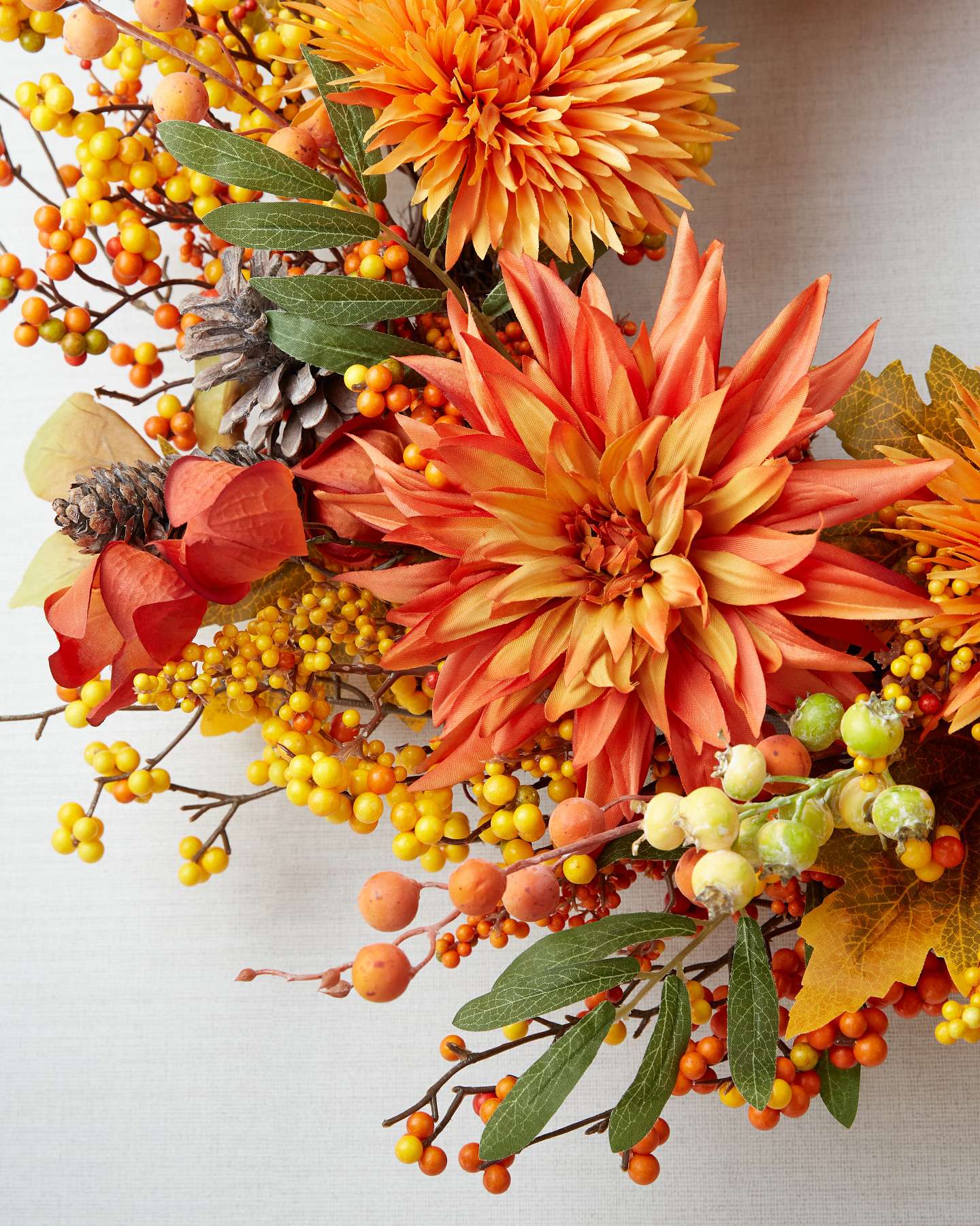 Balsam Hill Fall Berries And Blossoms Artificial Foliage Closeup