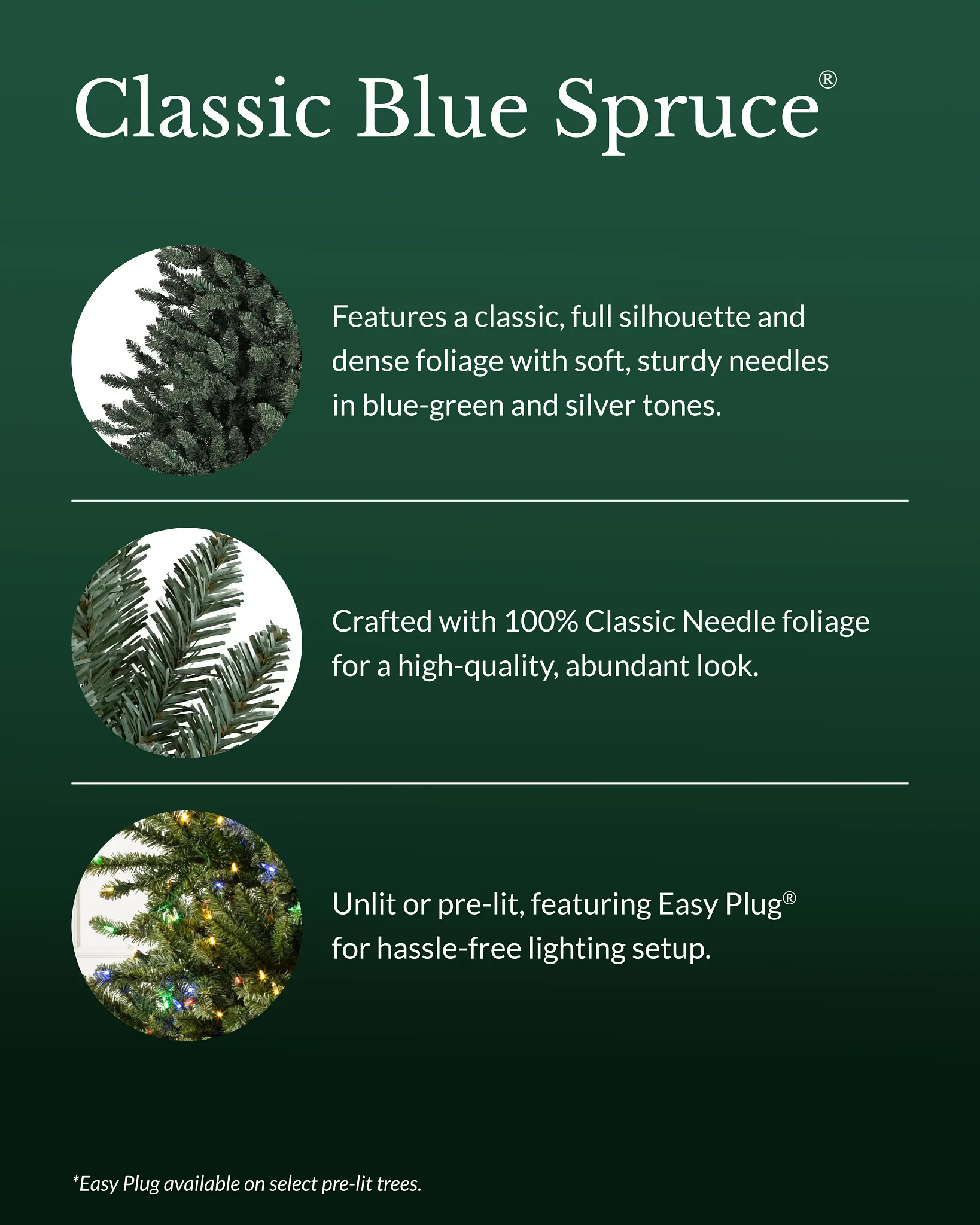 Classic Blue Spruce® Artificial Christmas Tree | Balsam Hill
