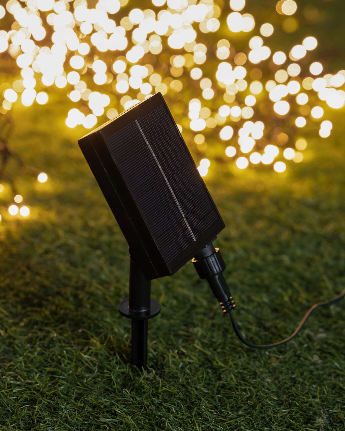 Balsam Hill Solar Cluster Light String Solar Panel Close Up for Efficient Charging