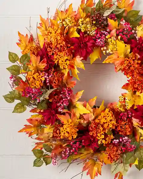 Outdoor Harvest Bloom Wreath by Balsam Hill SSCR 10