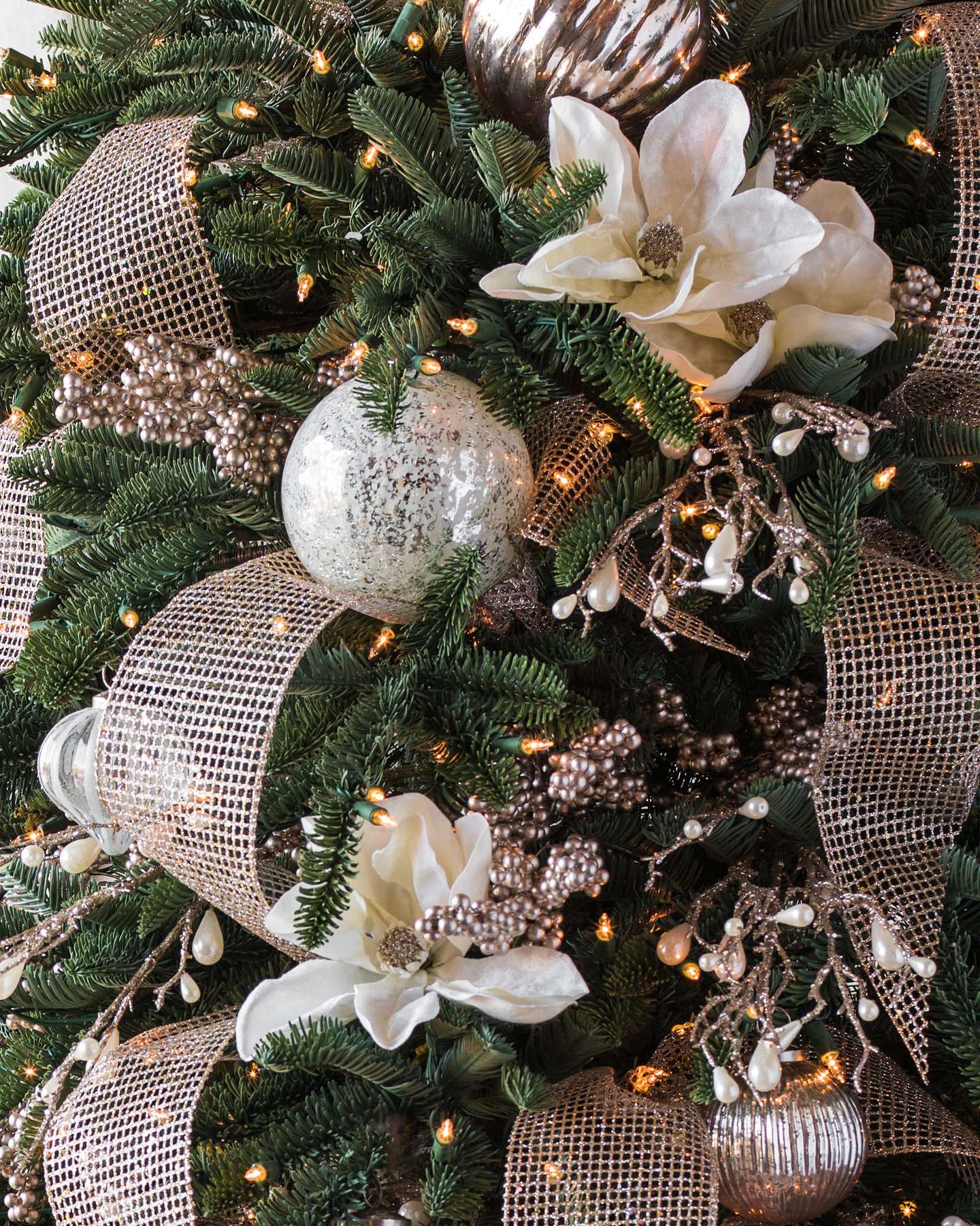 Balsam Hill Ivory Magnolia Christmas Tree Picks Set of 12 Adding a Luxe Festive Touch