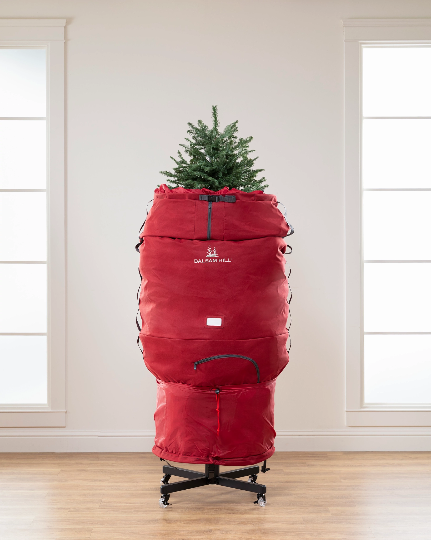 Sac de rangement d'arbre de Noël roulant avec poignée robuste grands sacs