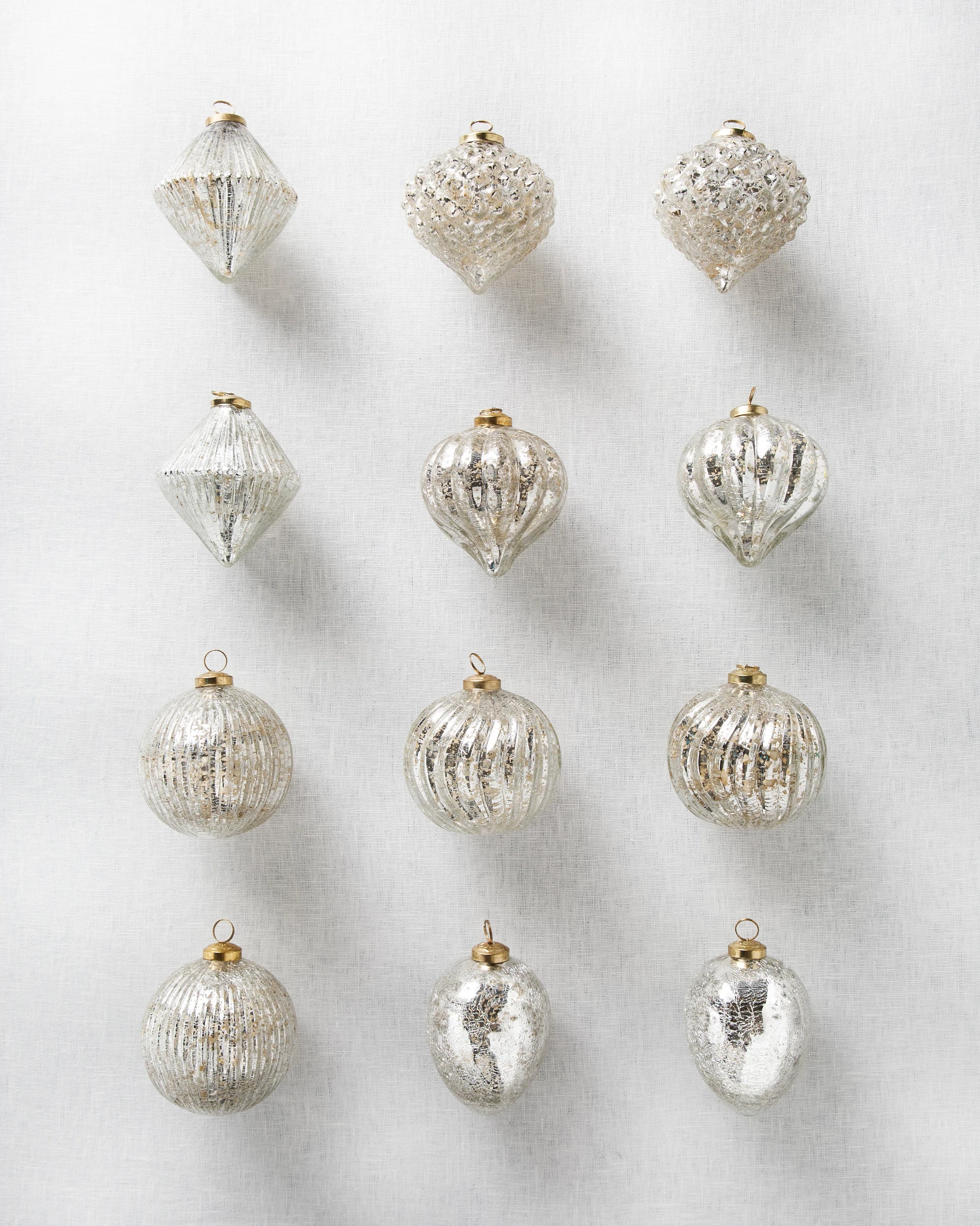Silver BH Essentials Mercury Glass Ornament Set