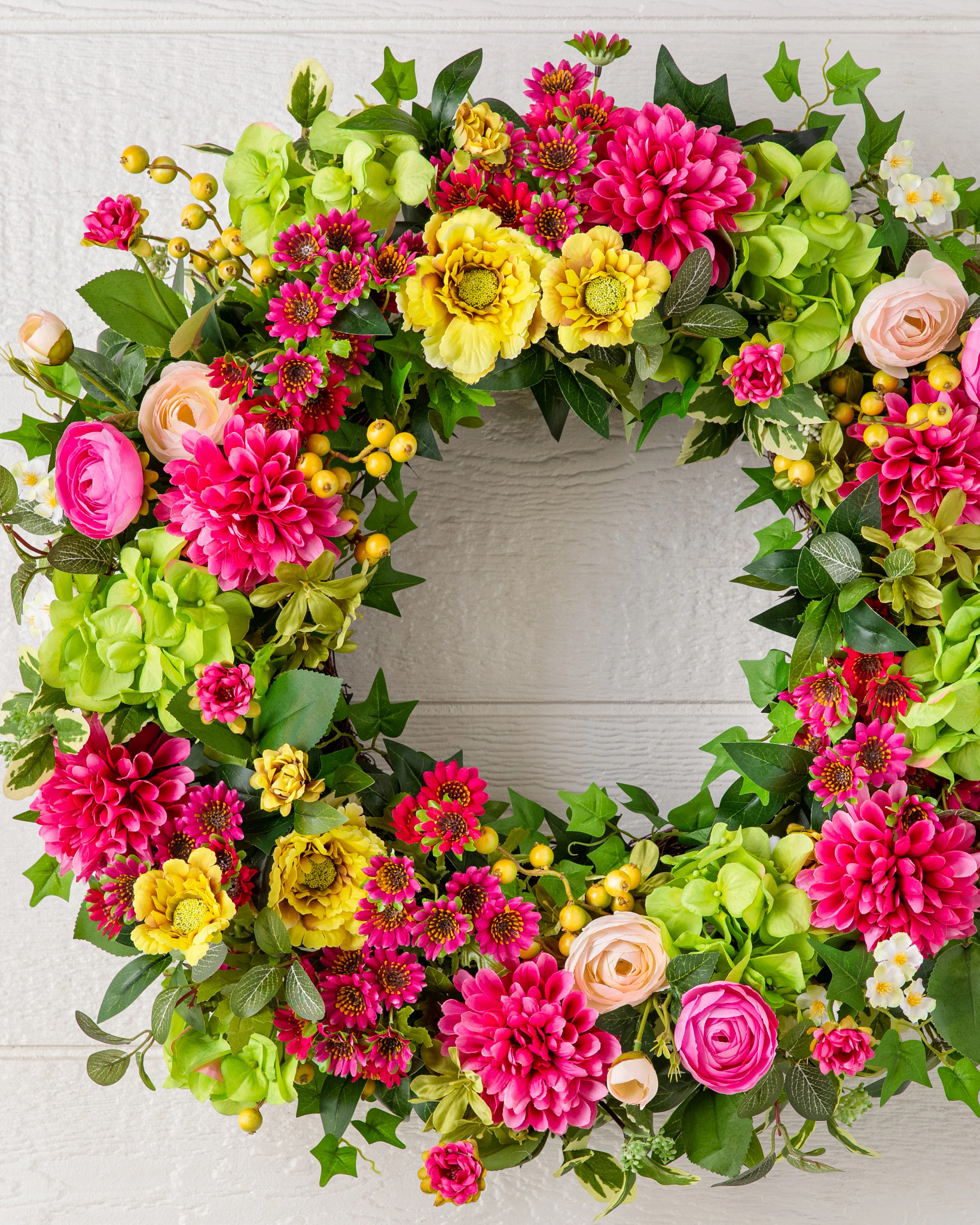 Outdoor Vivid Blooms Wreath