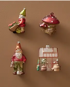 Garden Gnomes Glass Ornament Set Garden Gnomes Glass Ornament Set