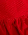 60in Red Pleated Velvet Tree Skirt by Balsam Hill Closeup 20