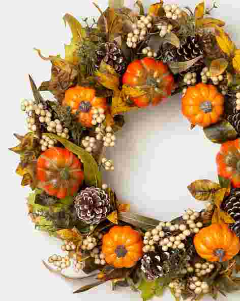 Autumn Abundance Wreath 22in SSCR by Balsam Hill