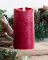 7in Miracle Flame LED Wax Red Christmas Candle by Balsam Hill SSC 20
