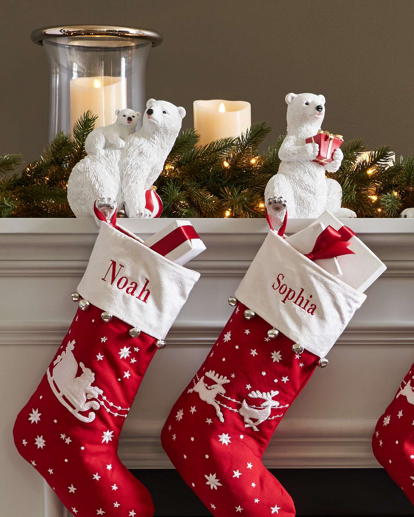 Balsam Hill Polar Bear Family Stocking Holder Winter-Themed Decor