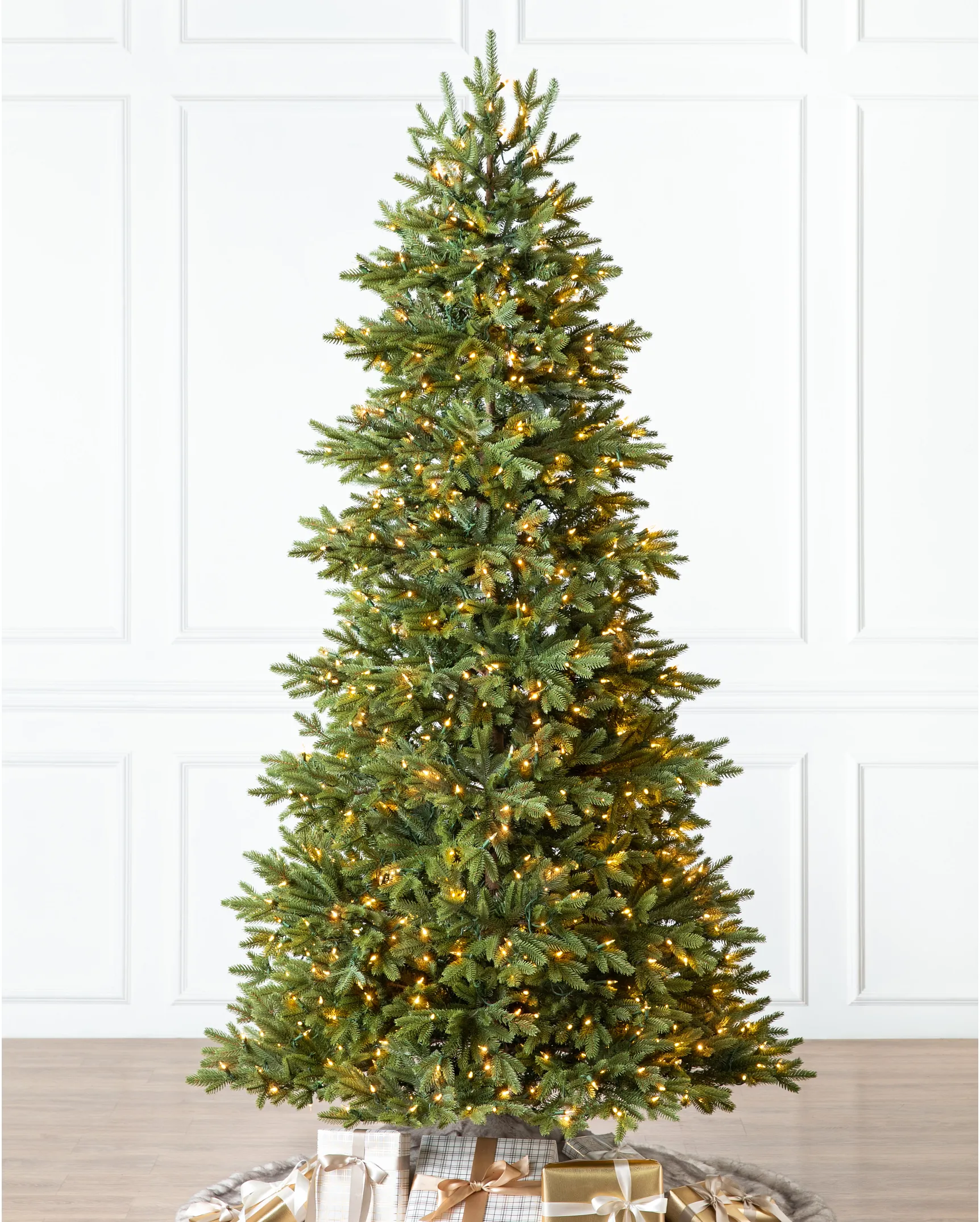 Slim pre lit best sale christmas tree