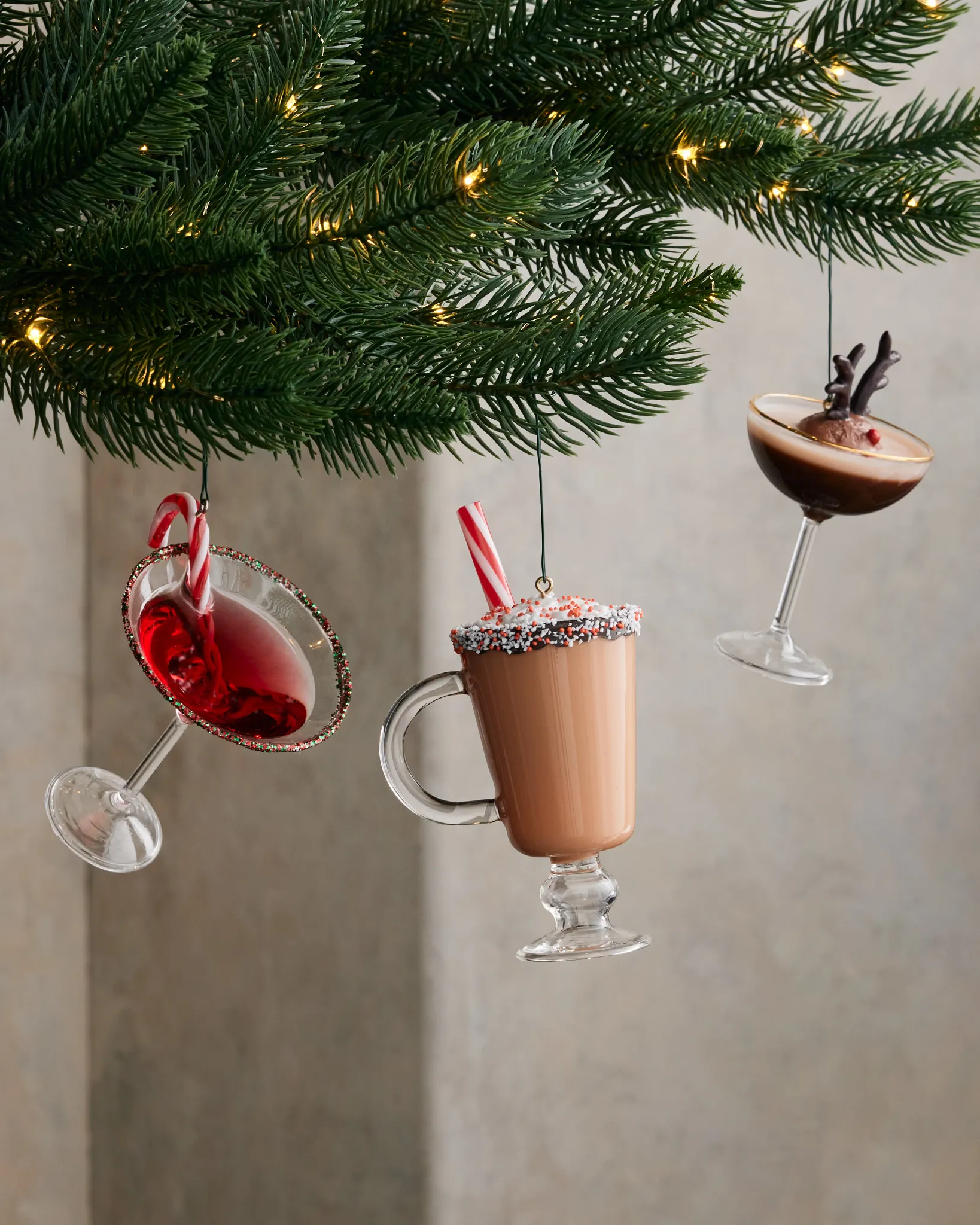 Set d'ornements de Noël Cocktails fêtes délicieuses