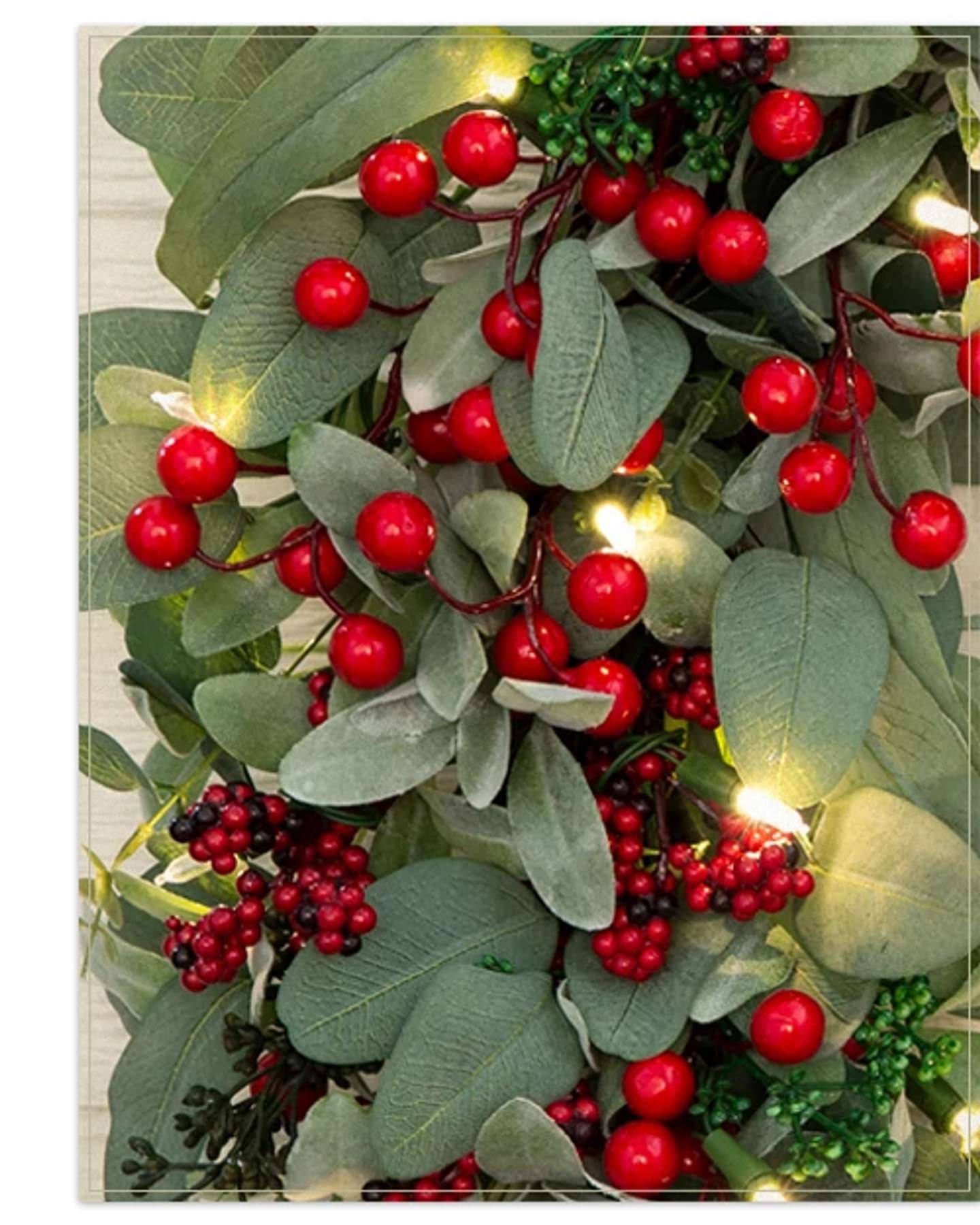 Balsam Hill Outdoor Eucalyptus and Berry Artificial Foliage Product Display
