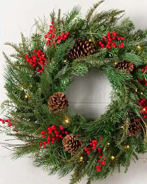 Outdoor Red Berry Pine Wreath by Balsam Hill