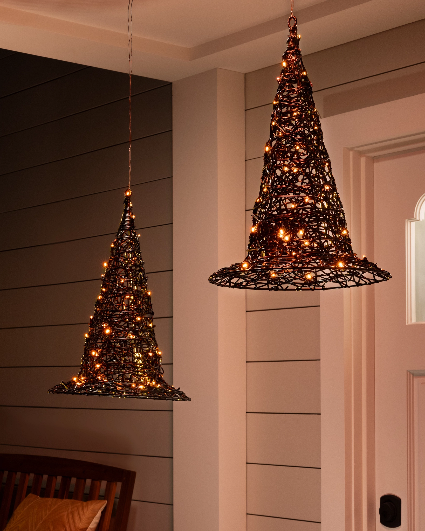 LED Light Up Floating Witch Hats All Black LED Light Up Floating Witch Hats All Black