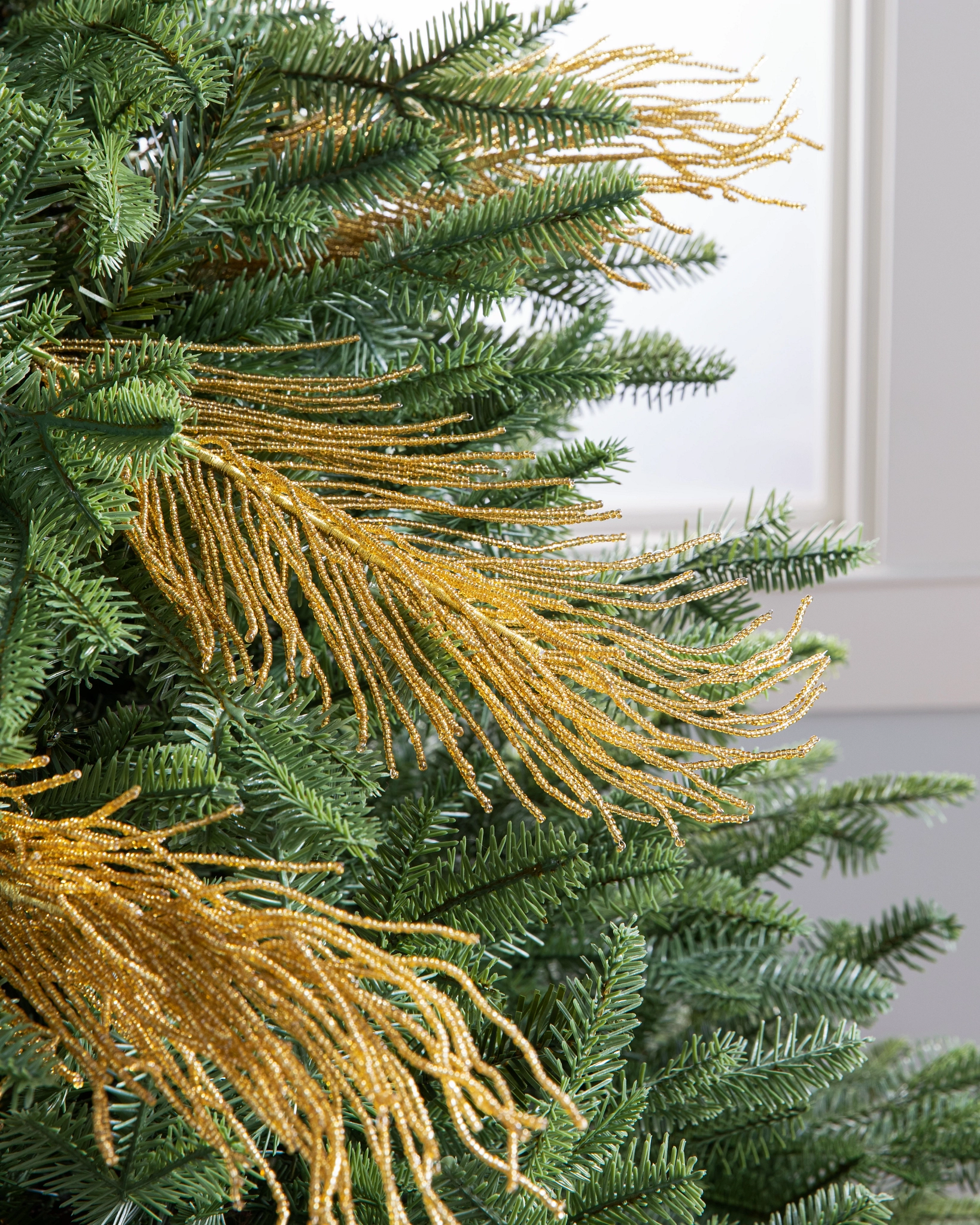 Gold Beaded Feather Christmas Tree Picks Balsam Hill