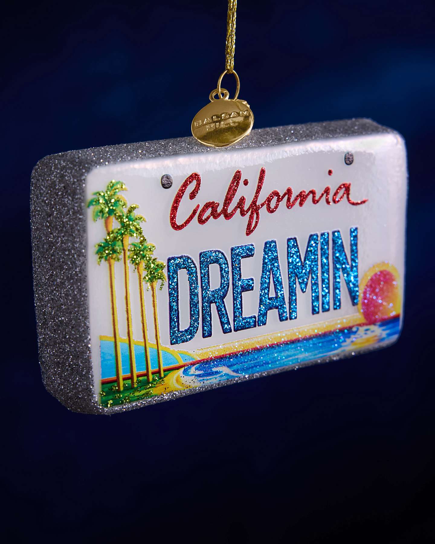 Balsam Hill Studio California Dreamin' License Plate Ornament