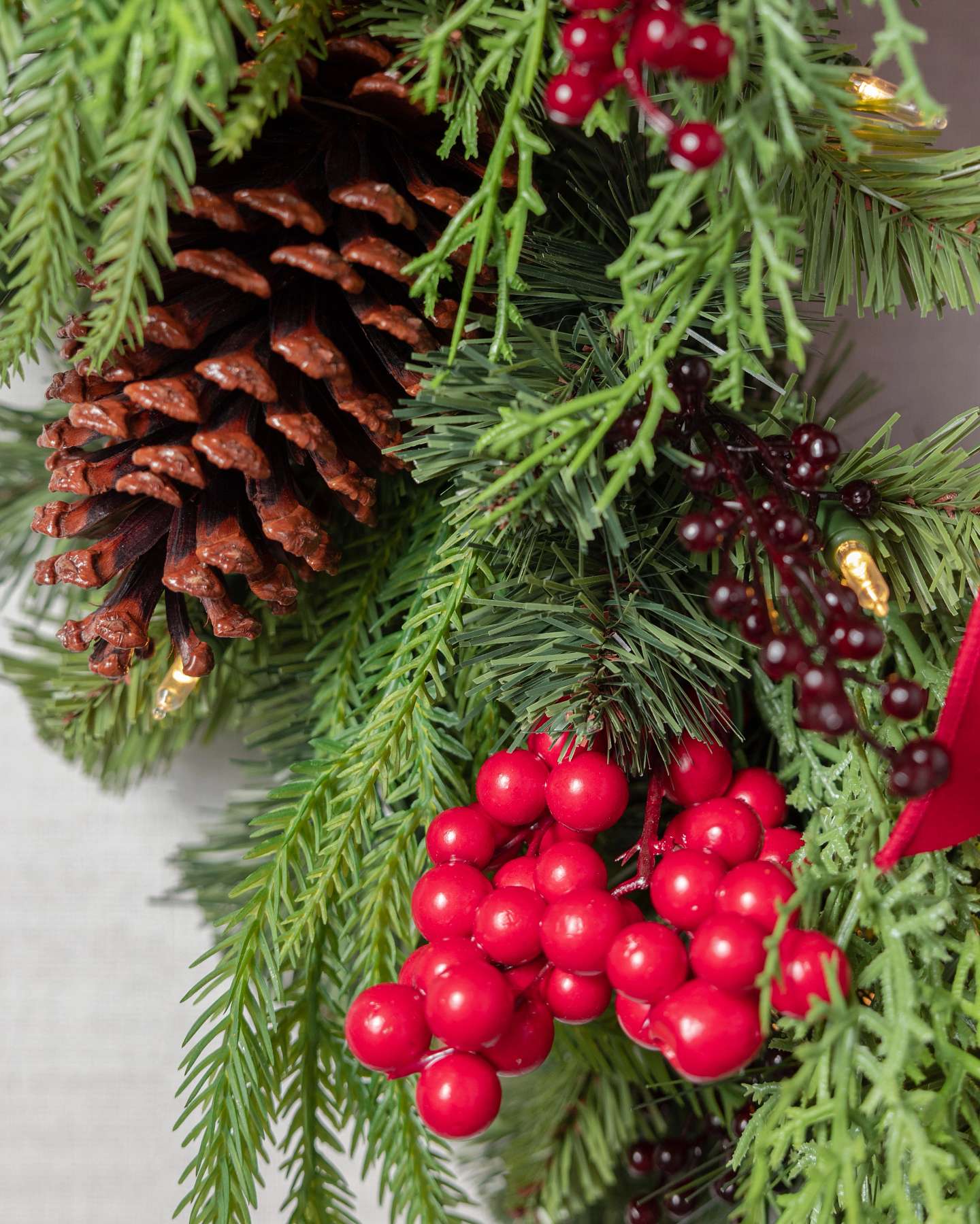 Balsam Hill Grand Heritage Artificial Christmas Foliage Closeup Showcasing Lifelike Texture