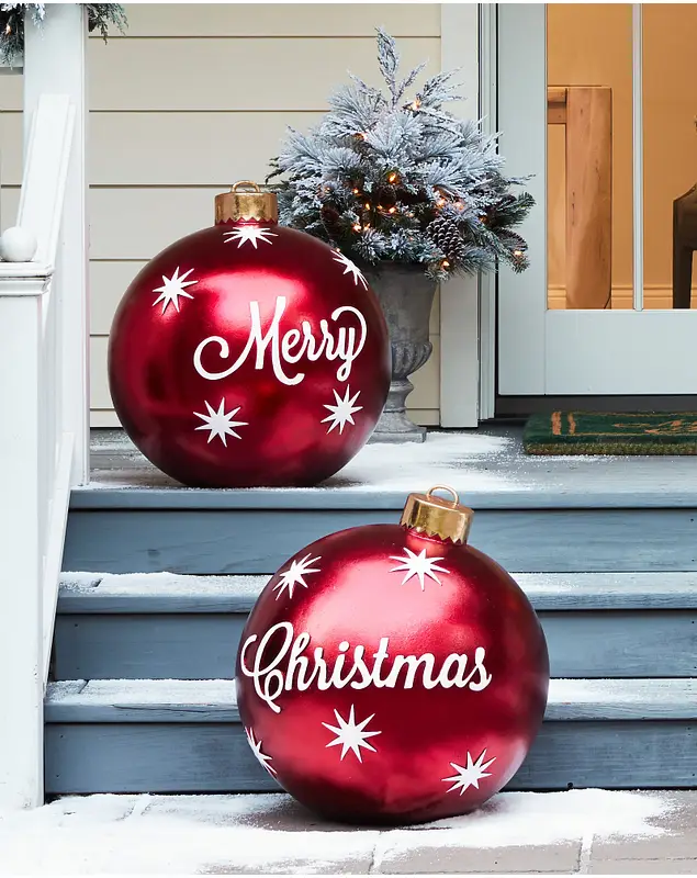 Outdoor Merry Christmas Ornaments, Set of 2 by Balsam Hill Lifestyle 15