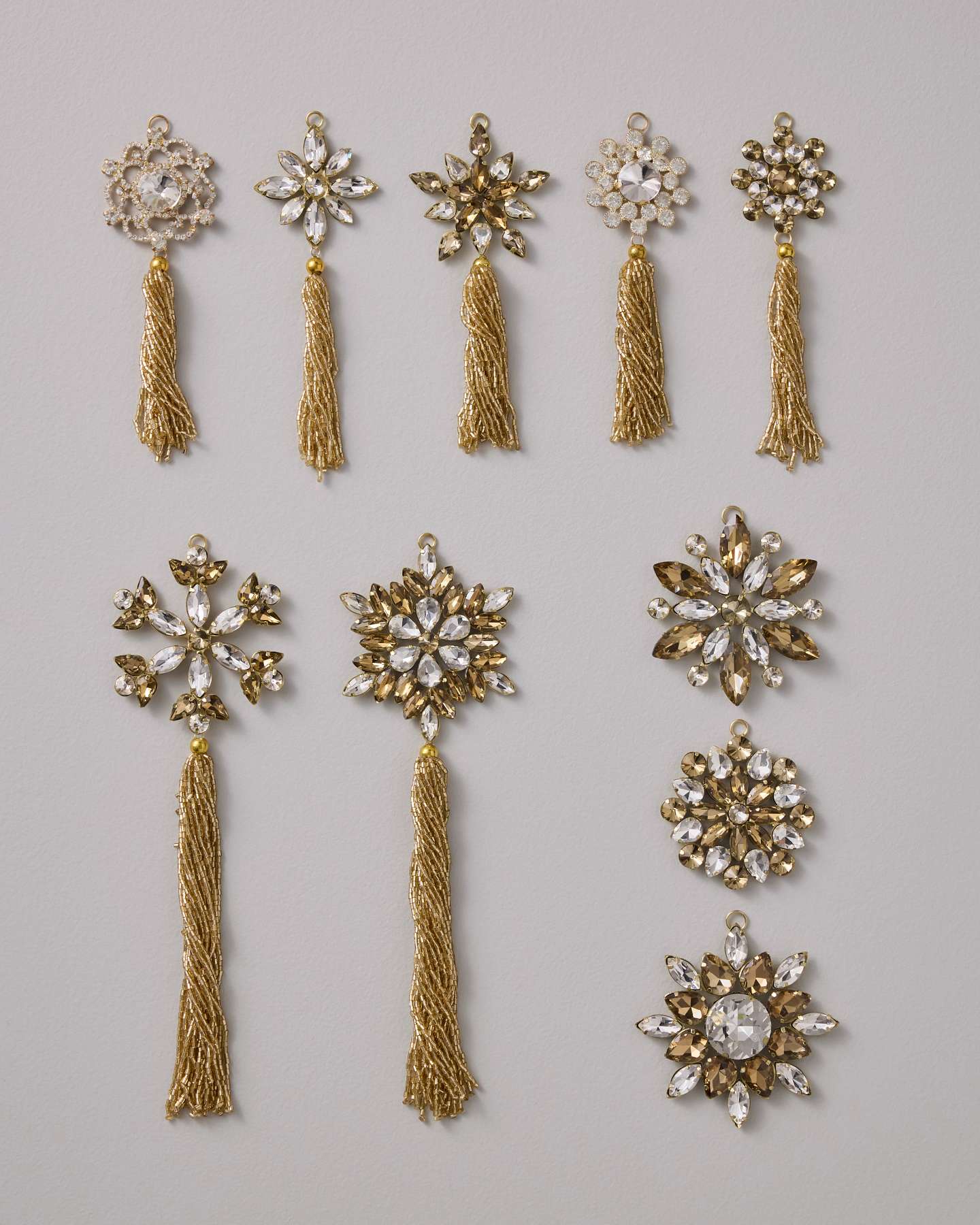 Sparkling Snowflakes Ornaments, Set of 10