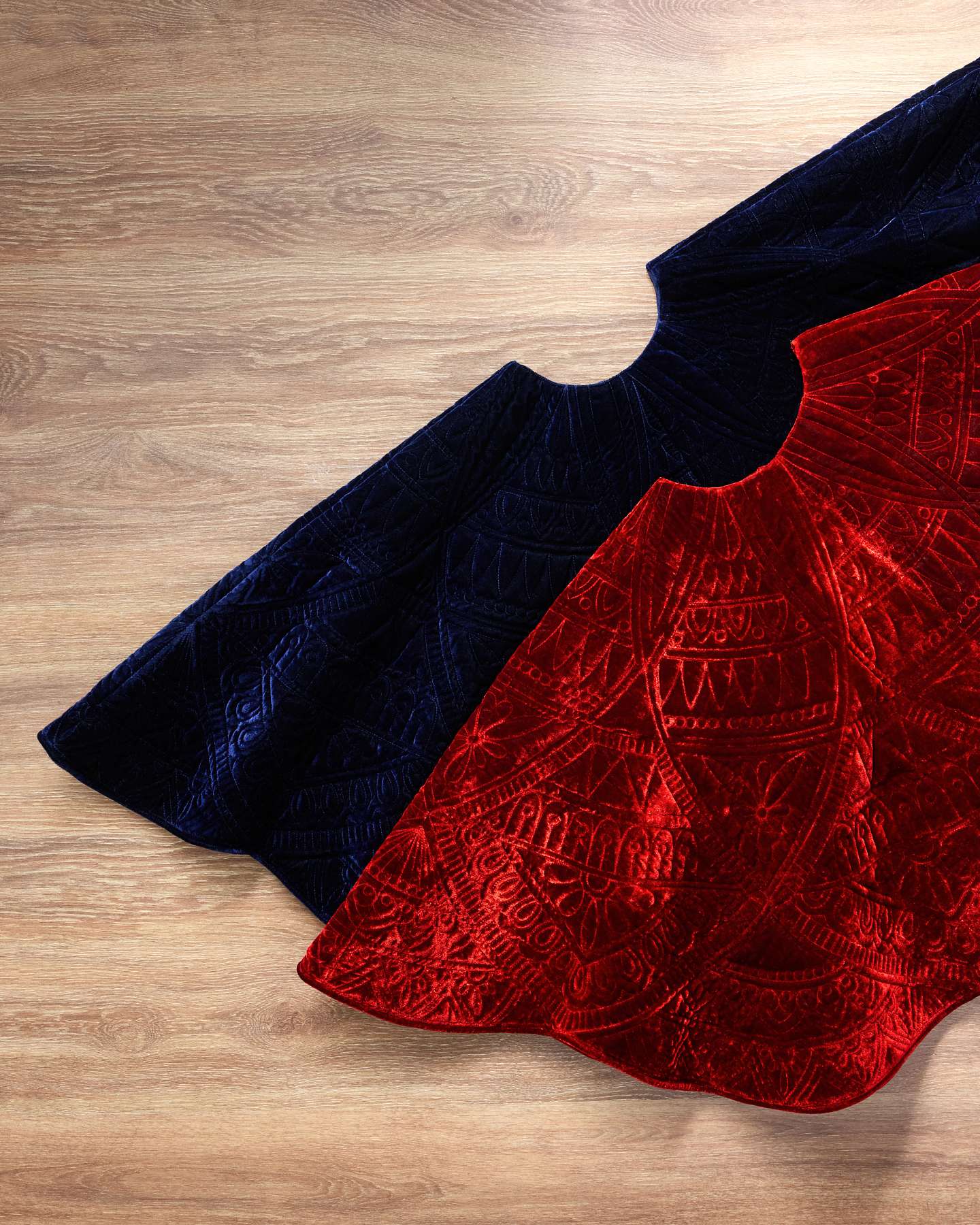 Burgundy Embossed Velvet Luxe Tree Skirt