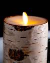 3in x 8in Miracle Flame LED Birch Candle by Balsam Hill