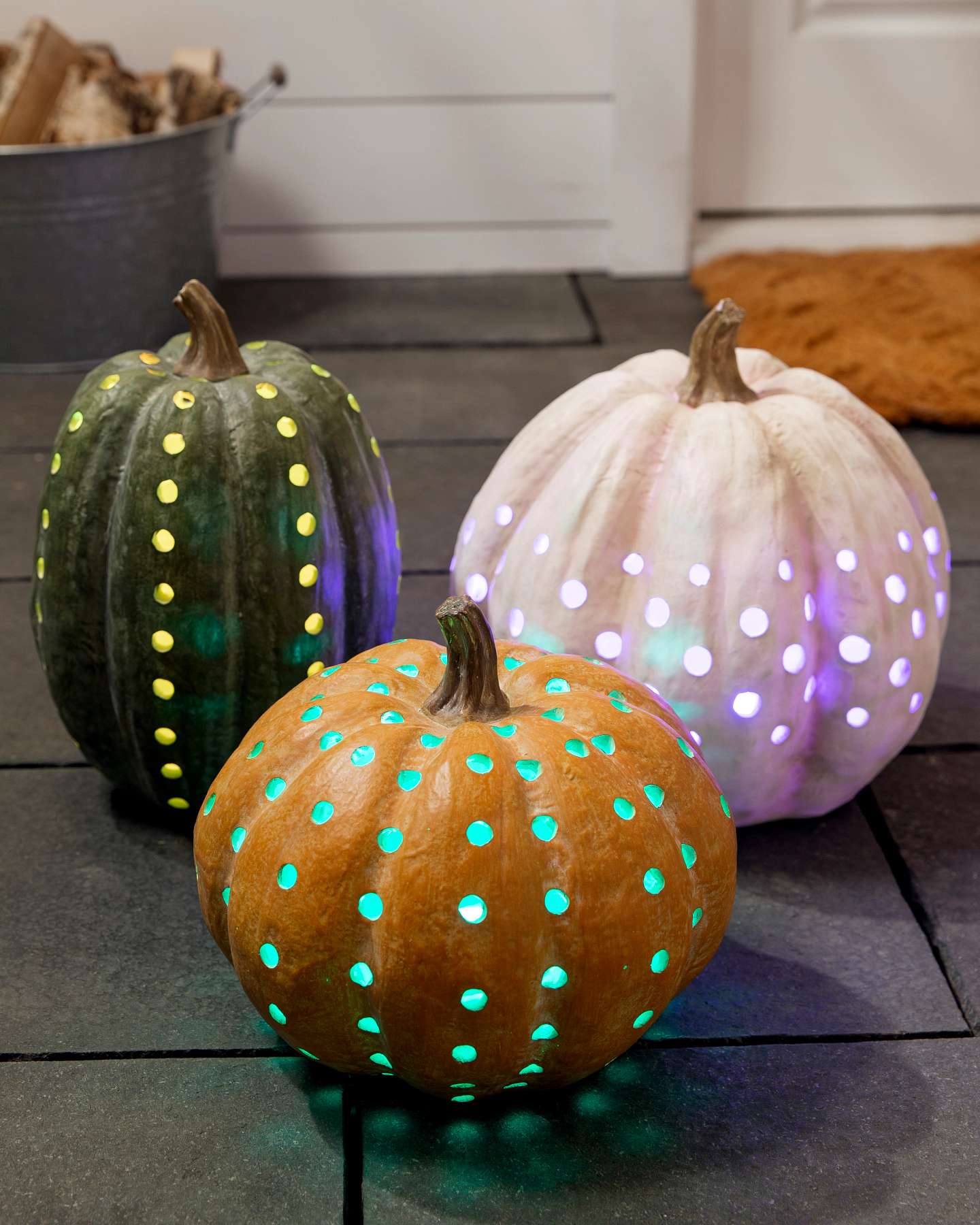 Balsam Hill LED Cut-Out Pumpkins Set of 3 Artistic Design