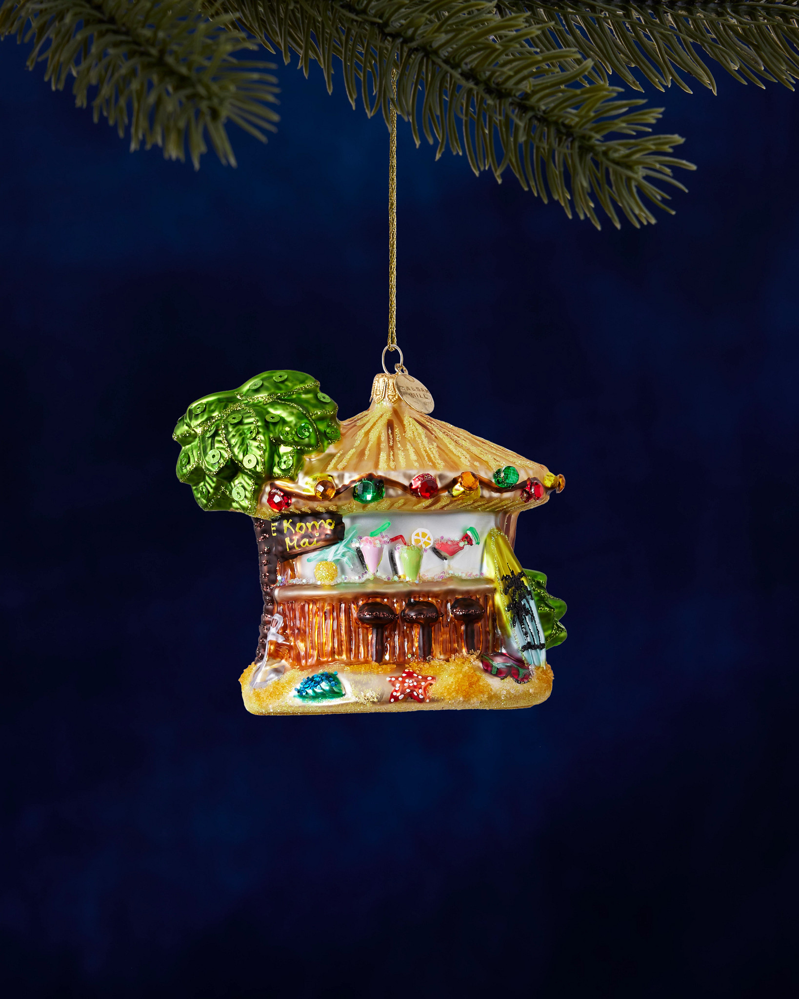 Balsam Hill Studio Hawaii Tiki Bar Ornament