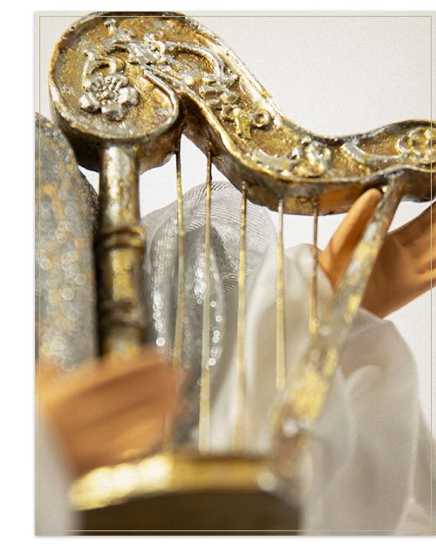 Balsam Hill Metallic Angel Artificial Christmas Tree Topper in Studio Product Display