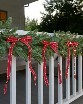 Lit Bows Christmas Garland Lit Bows Christmas Garland