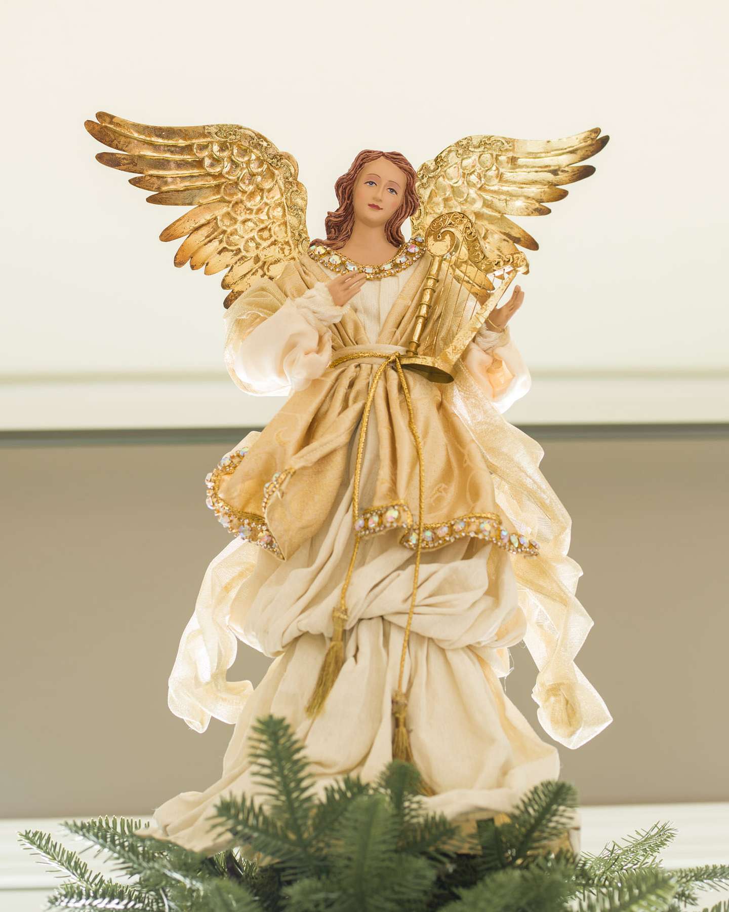Gold Angel Tree Topper by Balsam Hill SSC 10