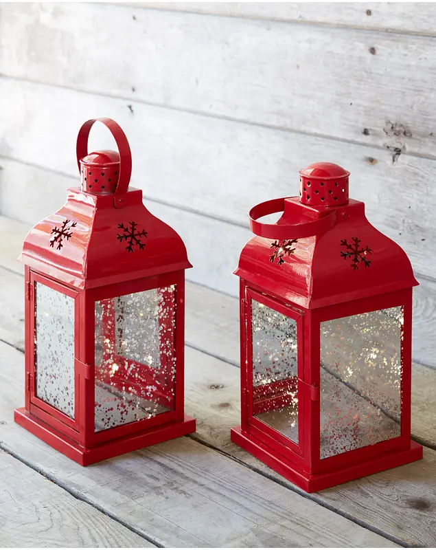 Outdoor LED Holiday Lanterns Set of 2 by Balsam Hill SSC 10