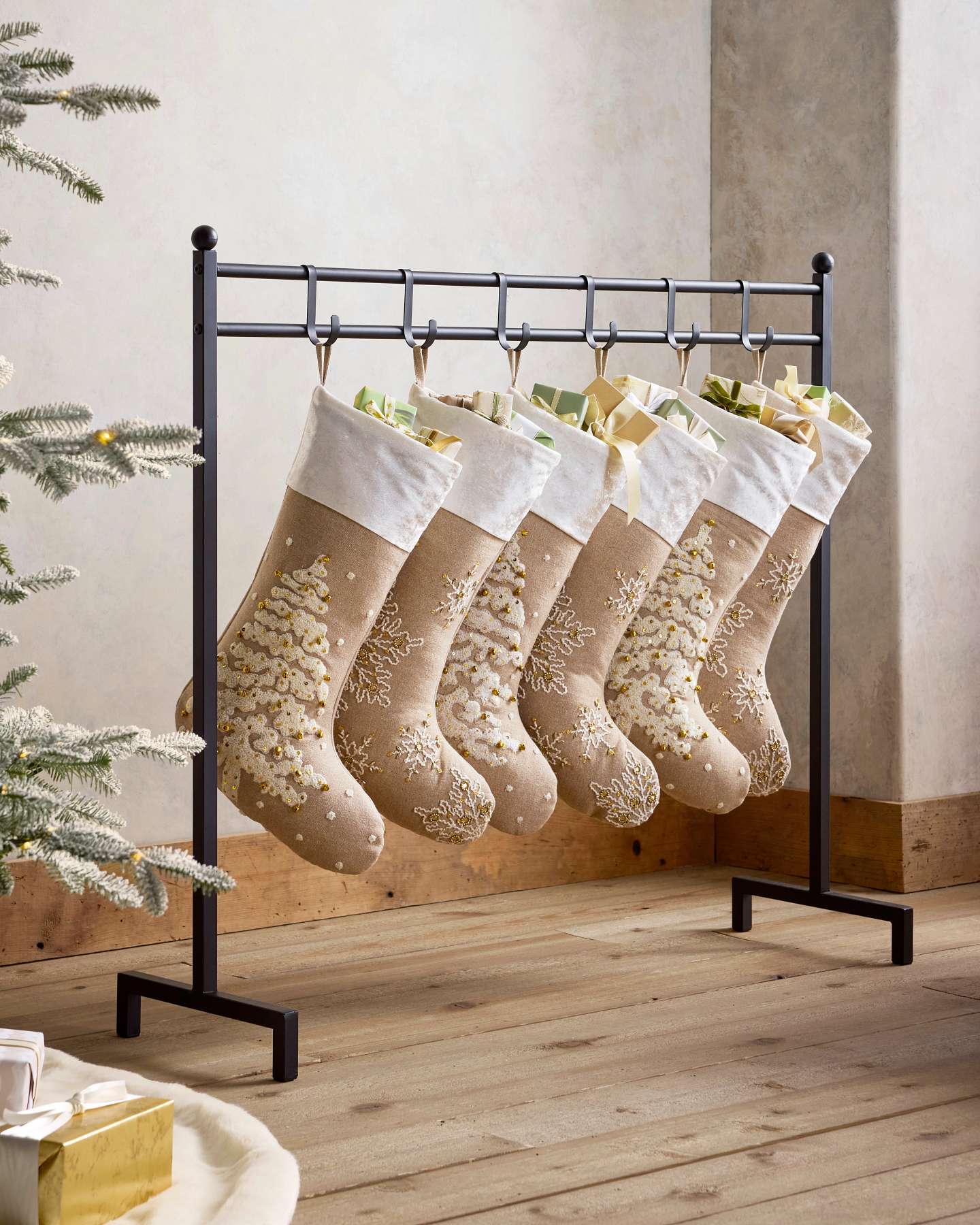 Black Freestanding Stocking Holder