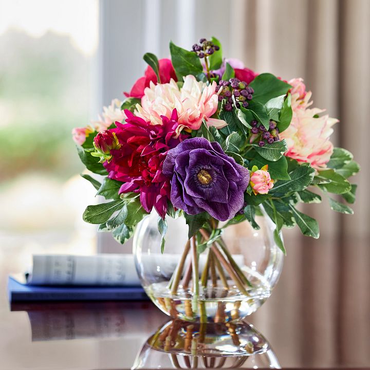 Flower arrangements on table