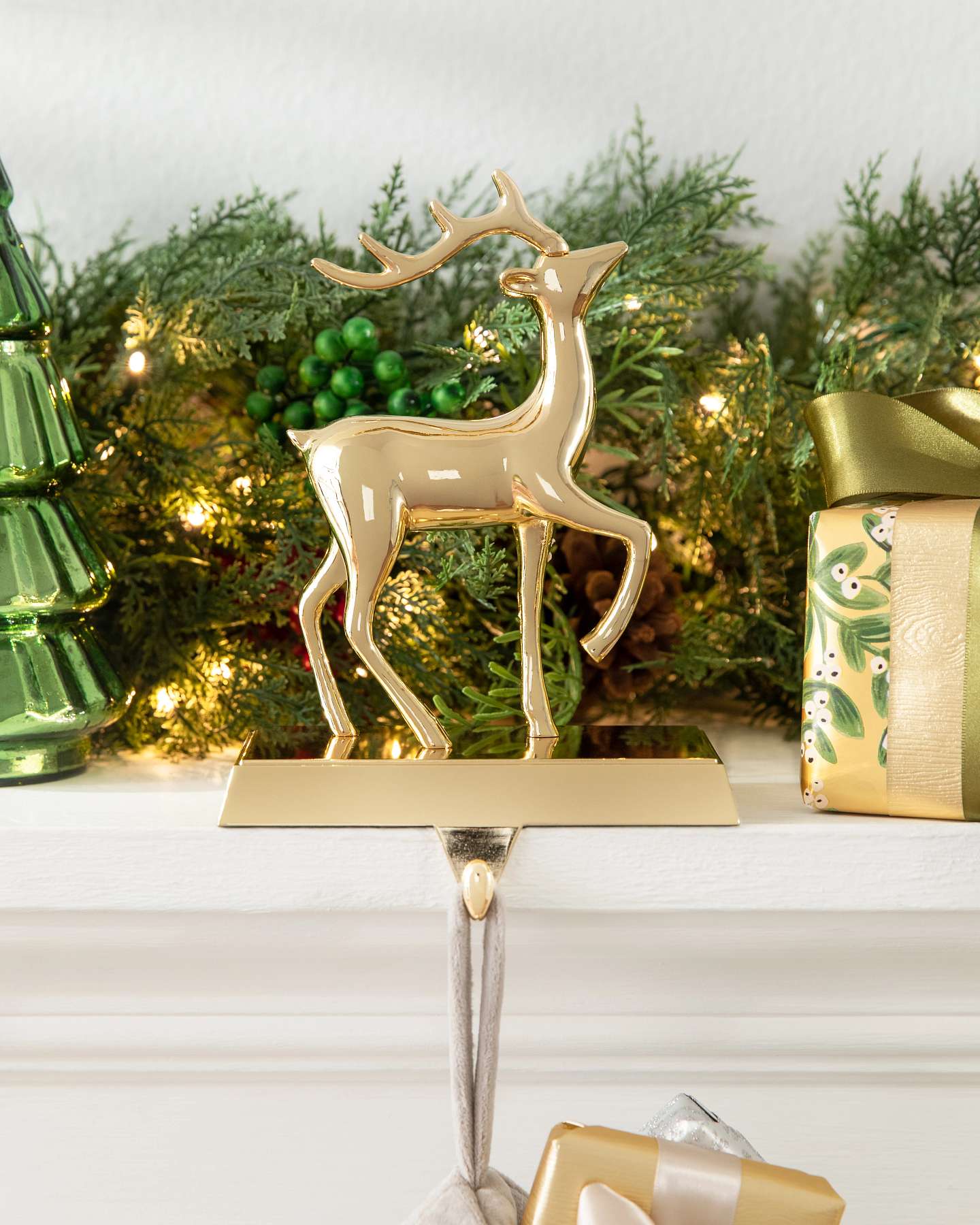 Balsam Hill Right Facing Prancer Christmas Stocking Holder Showcase