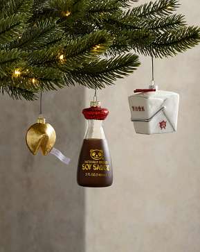 Novelty Chinese Food Glass Ornament Set Novelty Chinese Food Glass Ornament Set
