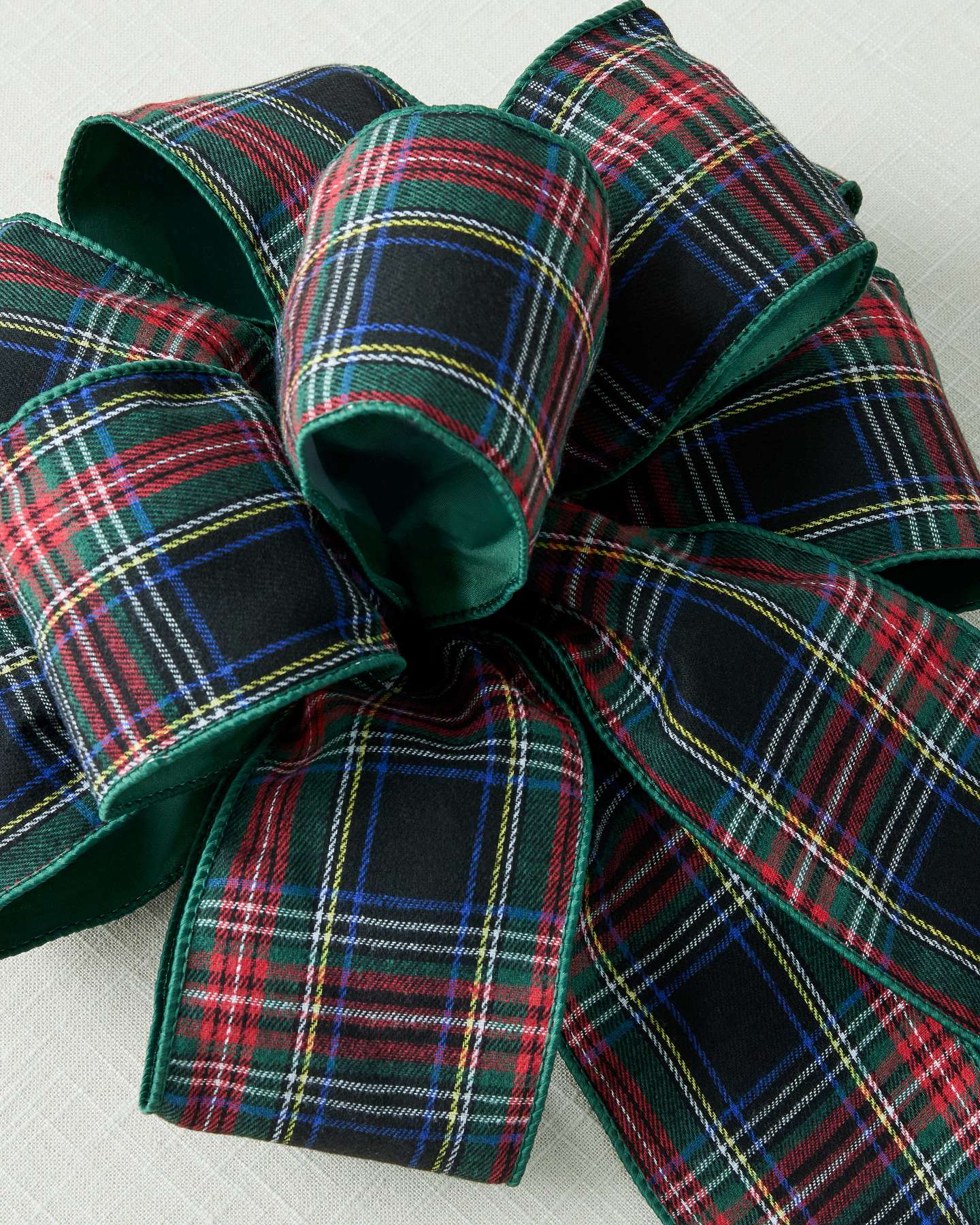 Dark Blue Tartan Pre-Tied Bows, Set of 2