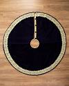 72in Navy Biltmore Gilded Tree Skirt by Balsam Hill Closeup 20