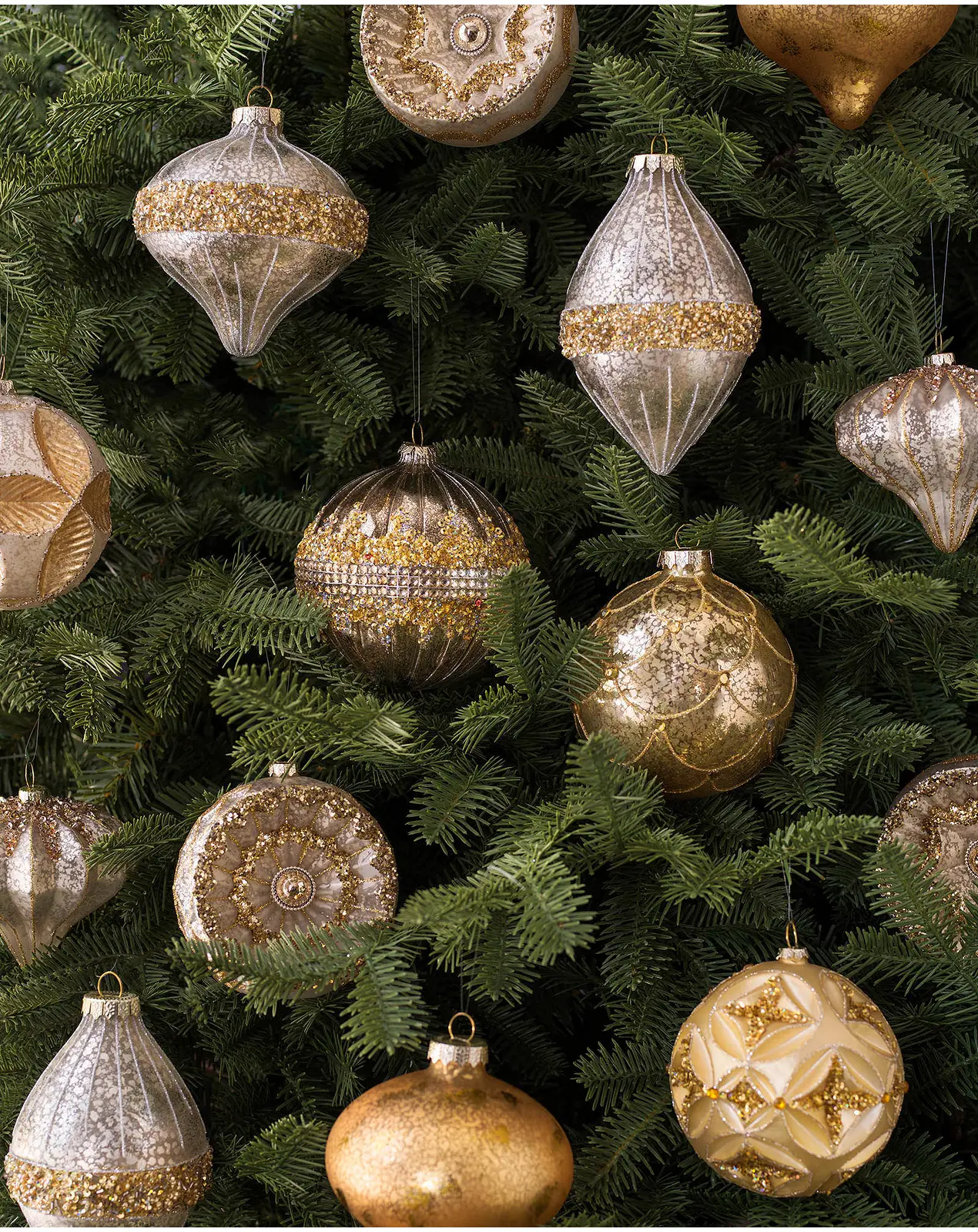 Silver And Gold Christmas Ornament Set Balsam Hill Silver And Gold Christmas Ornament Set Balsam Hill