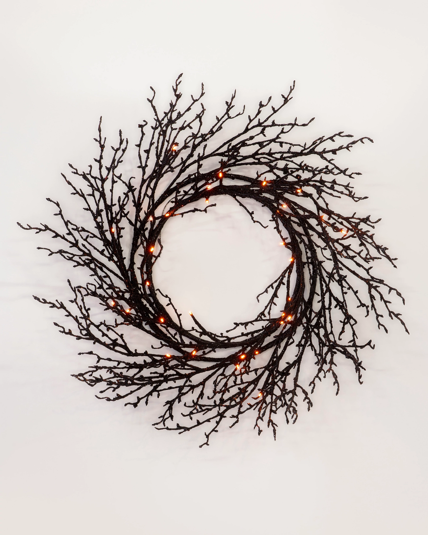 Lit Halloween Glitter Twig Wreath Balsam Hill Lit halloween glitter twig wreath balsam hill