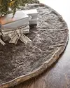 48in - 72in Brown Lodge Faux Fur Tree Skirt by Balsam Hill SSC 30