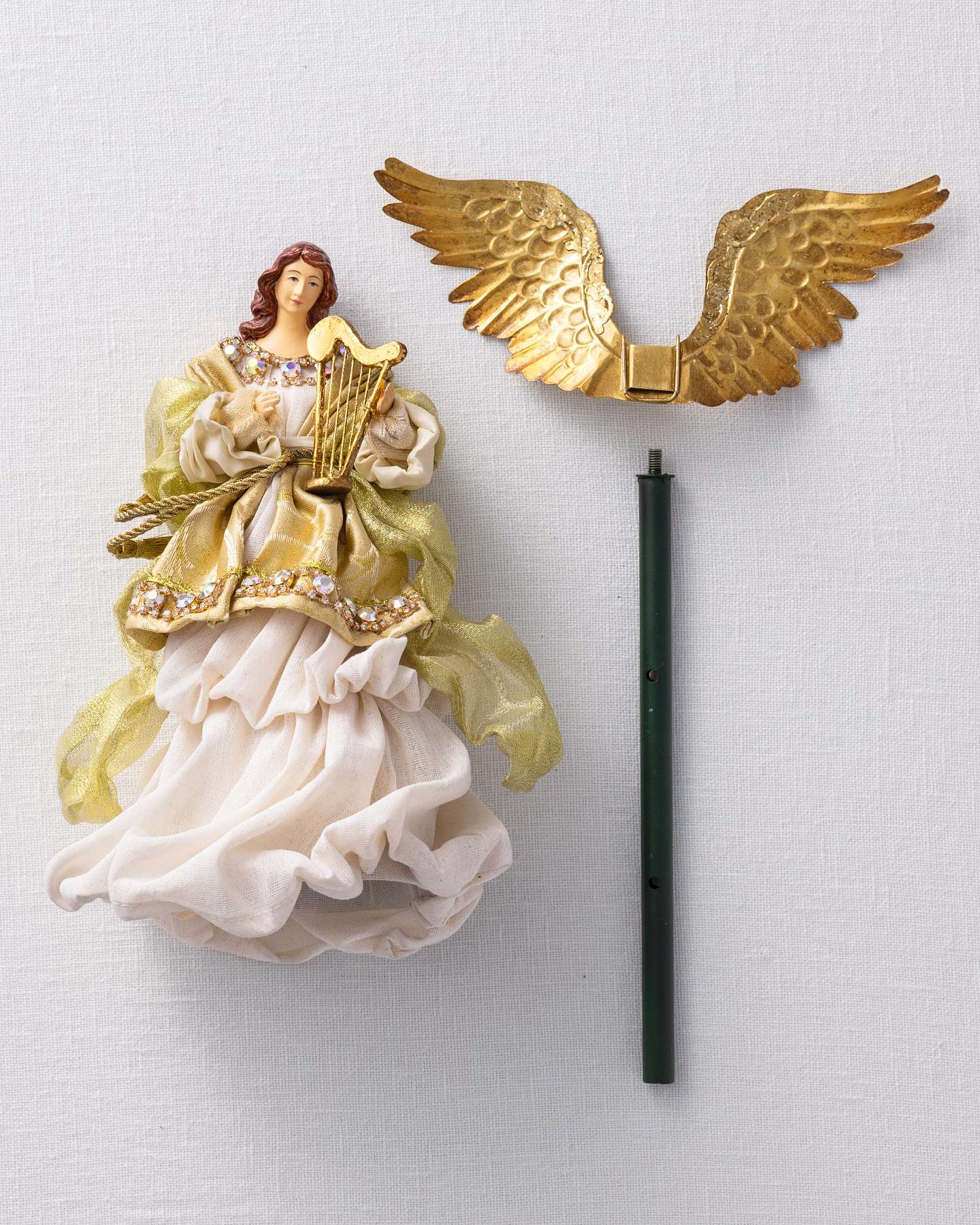 Balsam Hill 10-Inch Gilded White Angel Artificial Tree Topper Elegant Design