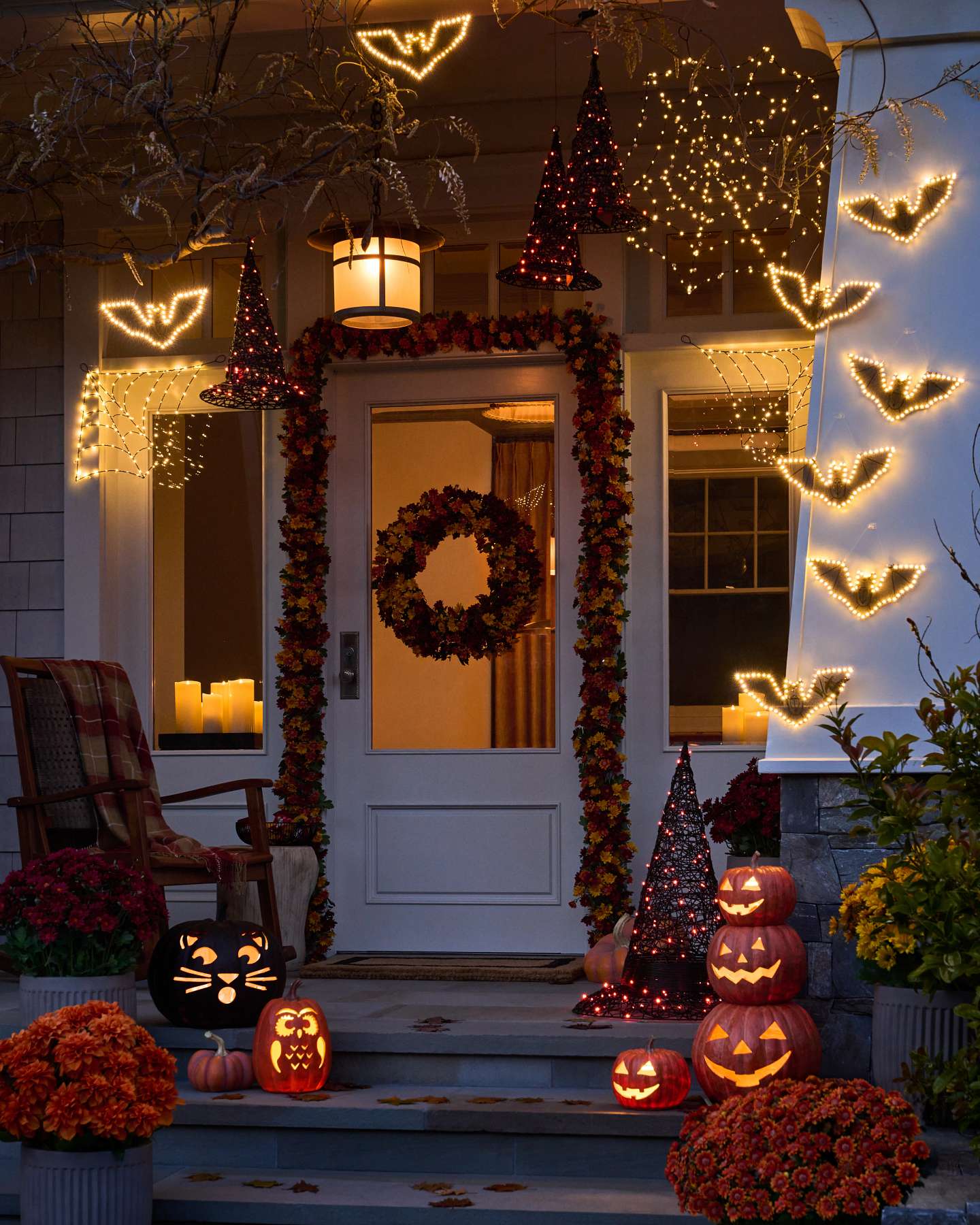 12in Outdoor Lit Owl O Lantern by Balsam Hill Lifestyle 10