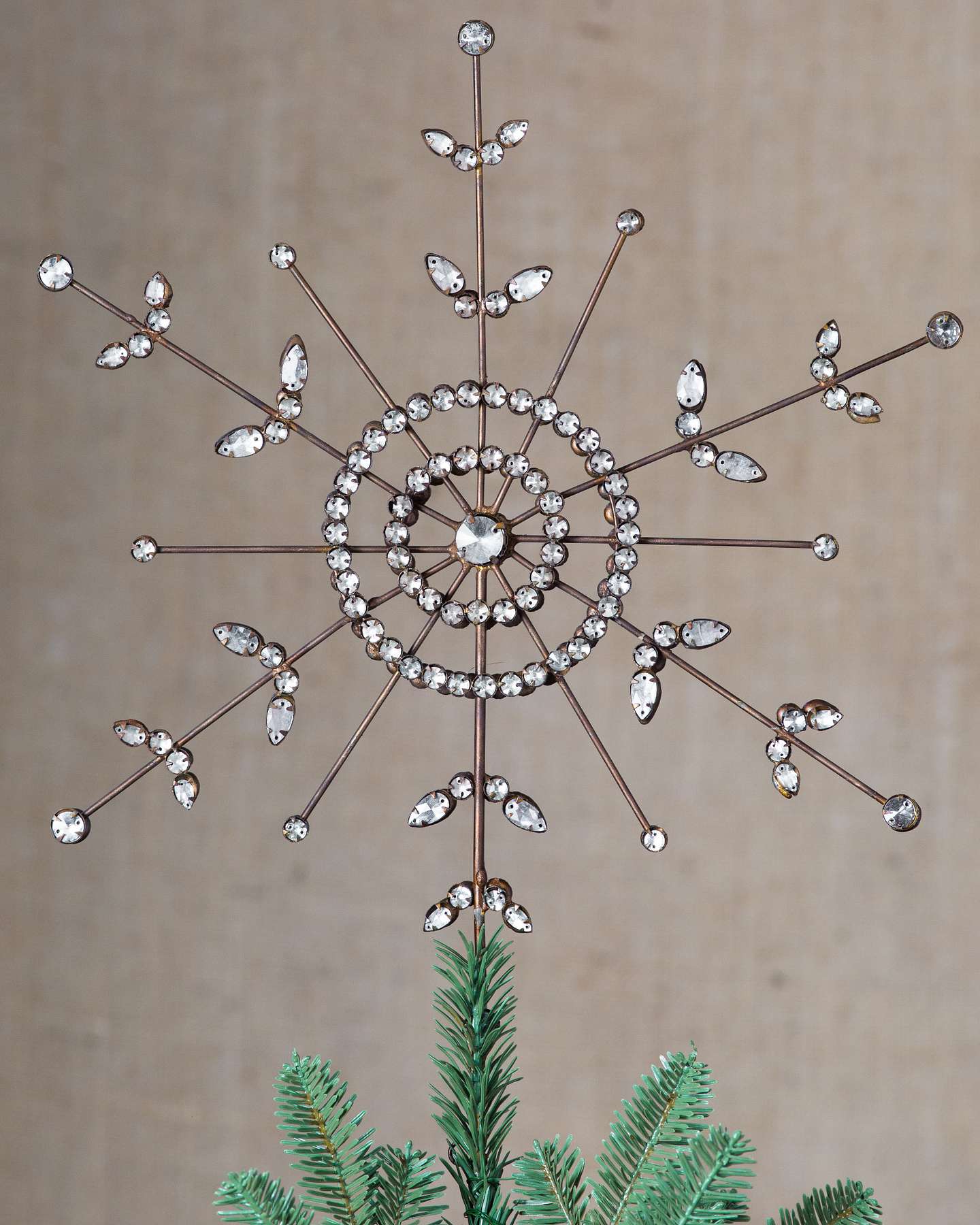 Balsam Hill Antiqued Snowflake Artificial Christmas Tree Topper
