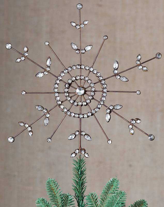 Antiqued Snowflake Christmas Tree Topper by Balsam Hill SSC 10