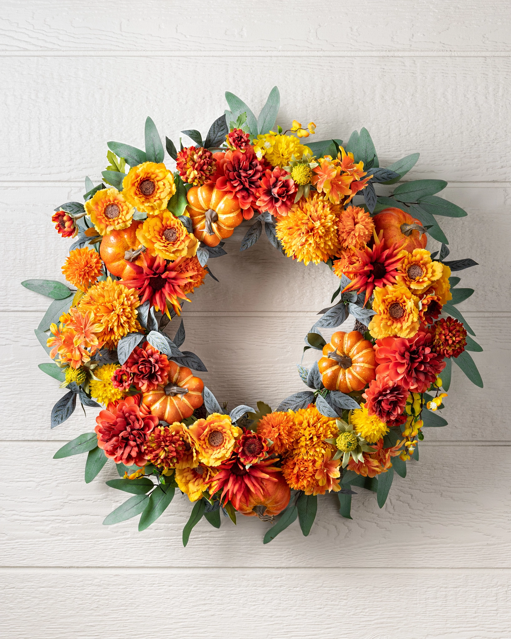 Outdoor Dahlia Festival Artificial Fall Wreath Balsam Hill